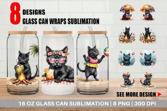 Download Glass Can Cool Cat Summerween - Can cool Collection
