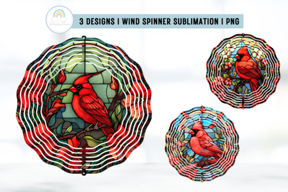 Download Cardinal Bird Stained Glass Wind Spinner - Wind spinner Collection